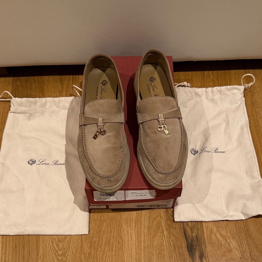 Loro Piana Beige Suede summer walk Loafers